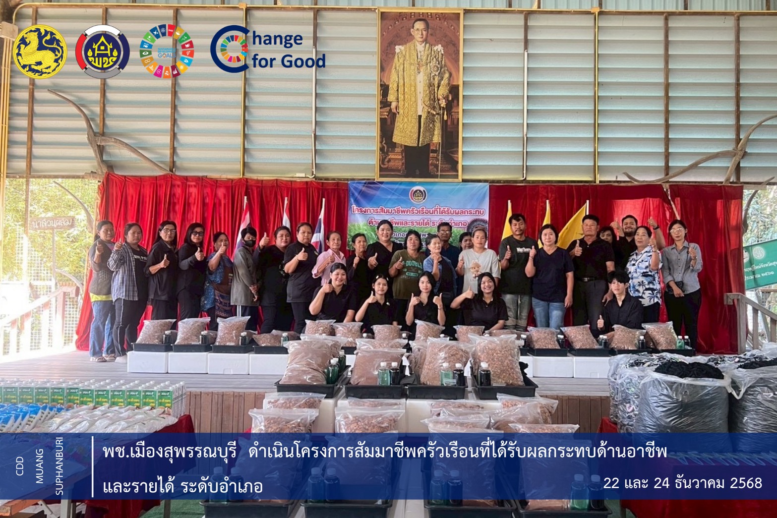 🐲พช.เมืองสุพรรณบุรี ดำเนินโครงการสัมมาชีพครัวเรือนที่ได้รับผลกระทบด้านอาชีพและรายได้ ระดับอำเภอ