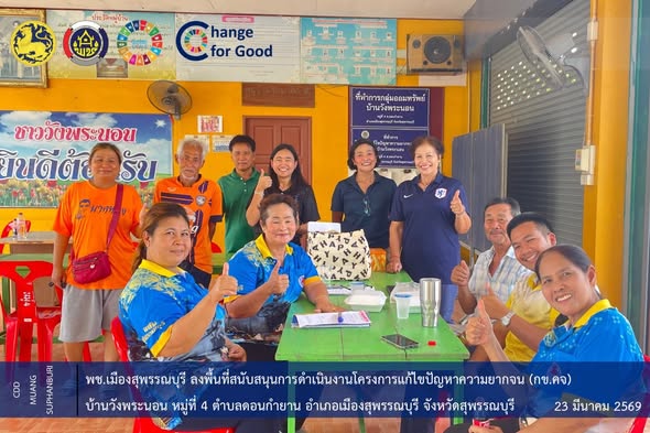 🐲พช.เมืองสุพรรณบุรี ลงพื้นที่สนับสนุนการดำเนินงานโครงการแก้ไขปัญหาความยากจน (กข.คจ) บ้านวังพระนอน หมู่ที่ 4 ตำบลดอนกำยาน อำเภอเมืองสุพรรณบุรี จังหวัดสุพรรณบุรี